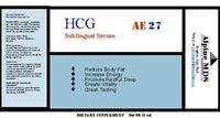 hCG muscle building product label